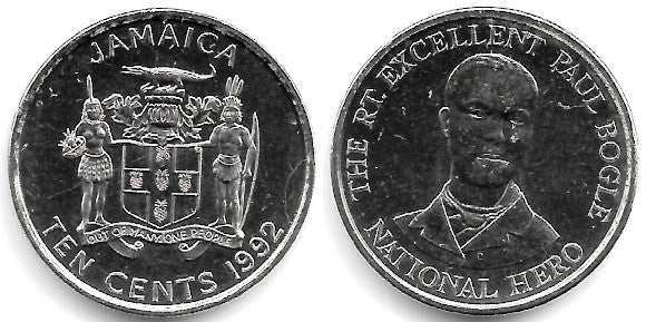 (146.1) Jamaica. 1992. 10 Cents (SC)