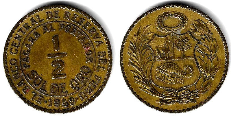 (220.5) Perú. 1948. ½ Sol de Oro (MBC-)