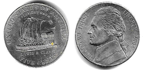 (361) Estados Unidos de América. 2004(P). 5 Cents (EBC)