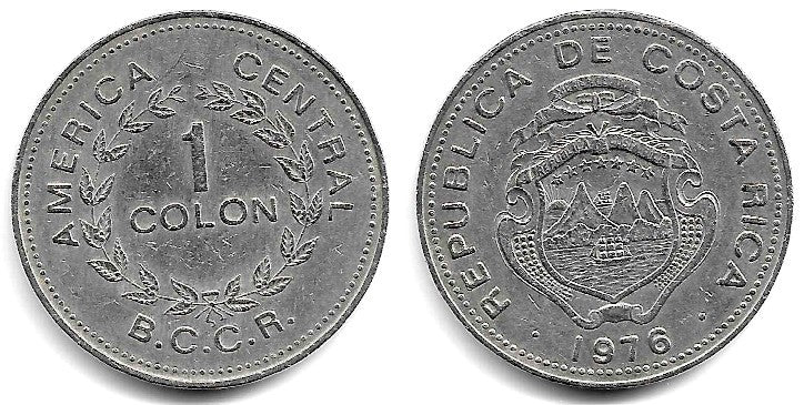 (186.4) Costa Rica. 1976. 1 Colon (MBC-)