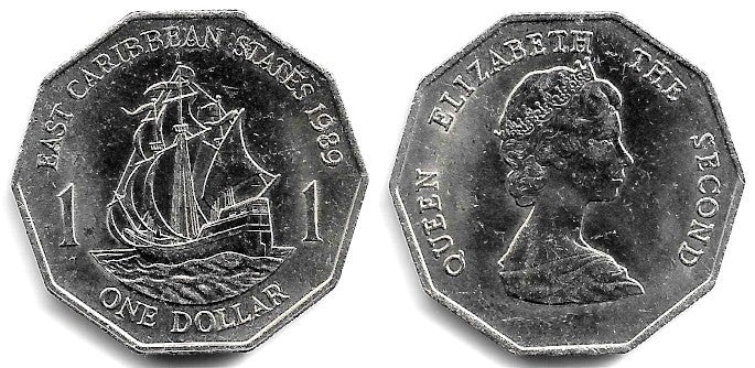 (20) Estados Orientales Caribeños. 1989. 1 Dollar (EBC+)