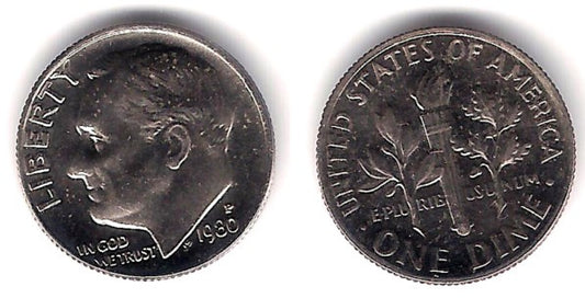 (195a) Estados Unidos de América. 1980(P). 1 Dime (EBC)