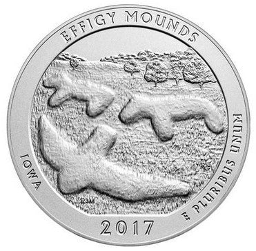 Estados Unidos de América. 2017(P). Quarter Dollar (SC) Effigy Mounds