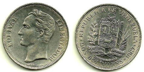 (Y43) Venezuela. 1967. 2 Bolivares (MBC)