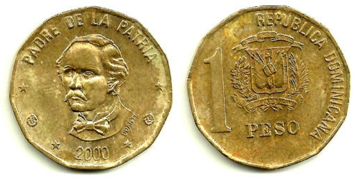(80.2) República Dominicana. 2000. 1 Peso (EBC)