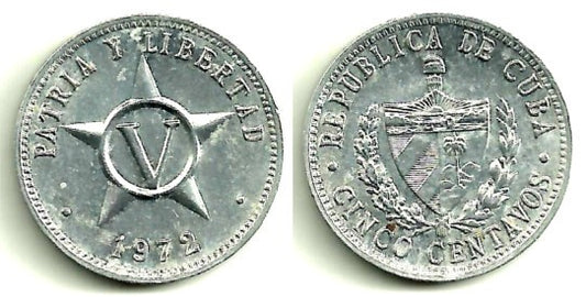 (34) Cuba. 1972. 5 Centavos (SC)