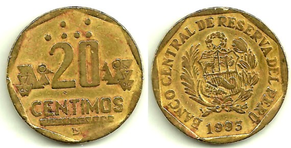 (306.1) Perú. 1993. 20 Centimos (MBC-)