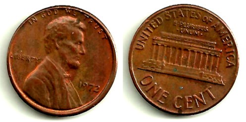 (201) Estados Unidos de América. 1972. 1 Cent (BC)