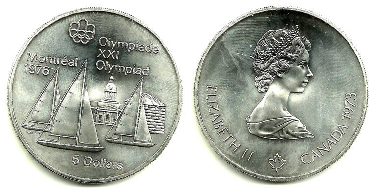 (84) Canadá. 1973. 5 Dollars (SC) (Plata)