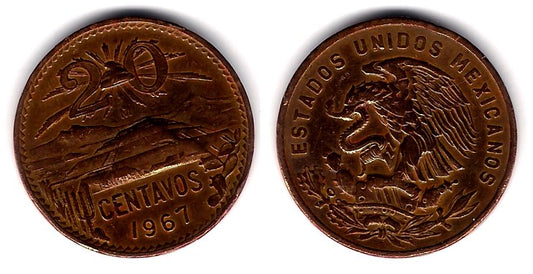 (440) Estados Unidos Mexicanos. 1967. 20 Centavos (BC)