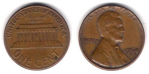 (201) Estados Unidos de América. 1964(D). 1 Cent (BC)
