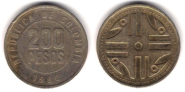(287) Colombia. 1996. 200 Pesos (MBC)