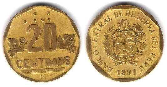 (306.1) Perú. 1991. 20 Céntimos (BC)