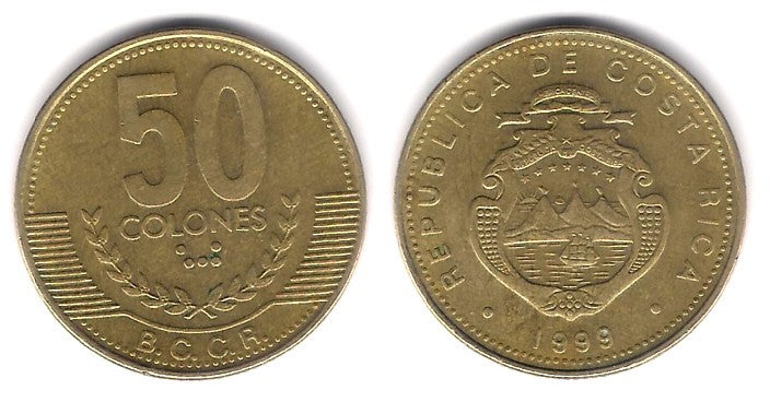 (231.1) Costa Rica. 1999. 50 Colones (MBC+)