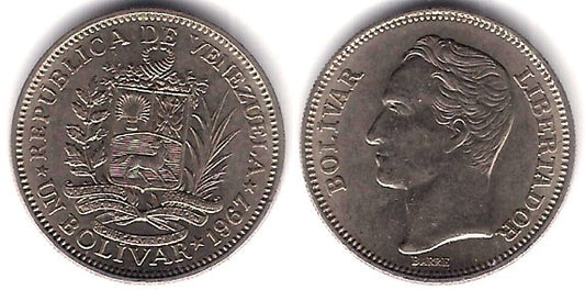 (Y42) Venezuela. 1967. 1 Bolivar (MBC)