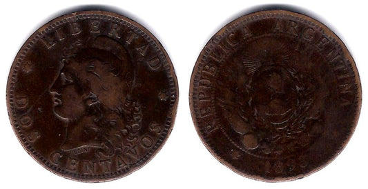 (33) Argentina. 1893. 2 Centavos (BC)