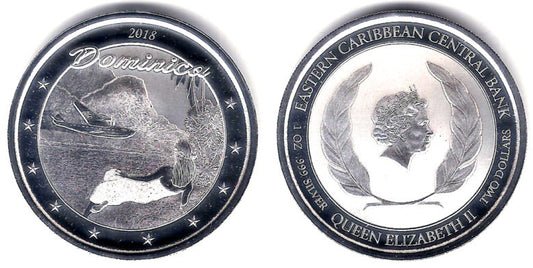 Estados Orientales Caribeños. 2018. 2 Dollars (Proof) (Plata) Dominica