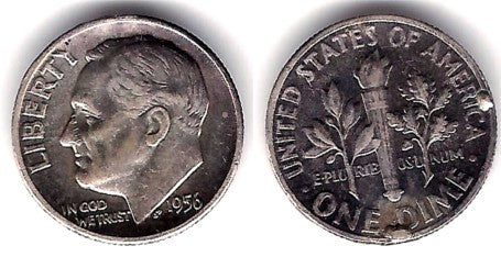 (195) Estados Unidos de América. 1956. 1 Dime (MBC+) (Plata)