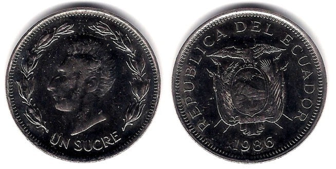 (85.2) Ecuador. 1986. 1 Sucre (EBC)