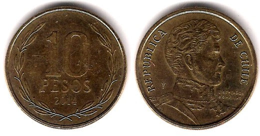 Chile. 2014. 10 Pesos (MBC)