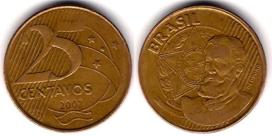 (650) Brasil. 2002. 25 Centavos (MBC)