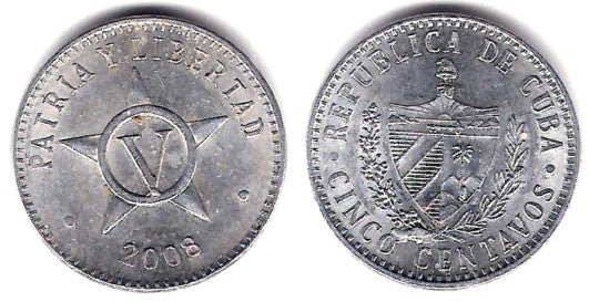 (34) Cuba. 2008. 5 Centavos (EBC)