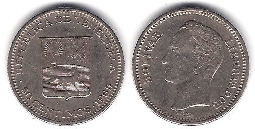 (Y74) Venezuela. 1965. 50 Céntimos (MBC)
