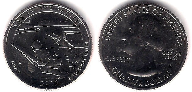 Estados Unidos de América. 2019(S). Quarter Dollar (SC) War in the Pacific