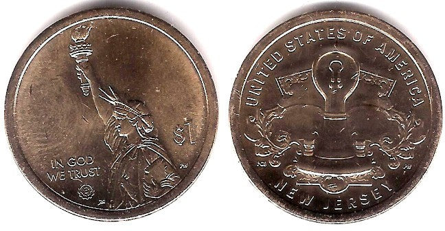 Estados Unidos de América. 2019(D). 1 Dollar (SC) New Jersey