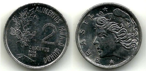 (586) Brasil. 1975. 2 Centavos (SC)