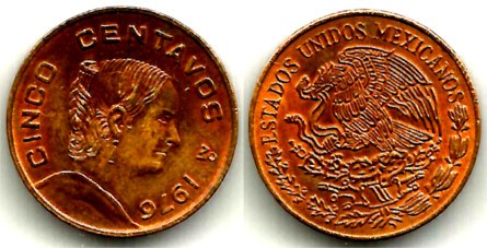 (427) Estados Unidos Mexicanos. 1976. 5 Centavos (EBC+)