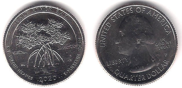 Estados Unidos de América. 2020(P). Quarter Dollar (SC) Salt River Bay