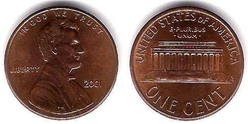 (201) Estados Unidos de América. 2001. 1 Cent (MBC)