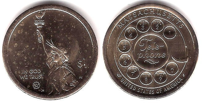 Estados Unidos de América. 2020(P). 1 Dollar (SC) Massachusets