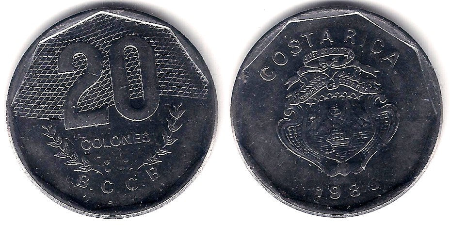 (216.2) Costa Rica. 1985. 20 Coones (MBC)