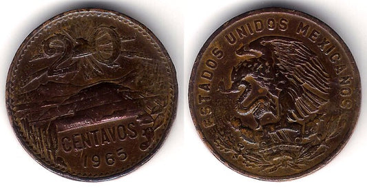 (440) Estados Unidos Mexicanos. 1965. 20 Centavos (MBC)