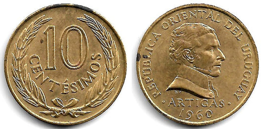 (39) Uruguay. 1960. 10 Centesimos (EBC)