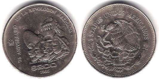 (510) Estados Unidos Mexicanos. 1985. 200 Pesos (BC+)