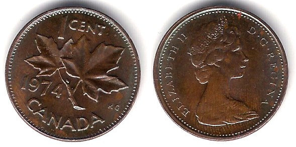 (59.1) Canadá. 1974. 1 Cent (MBC+)