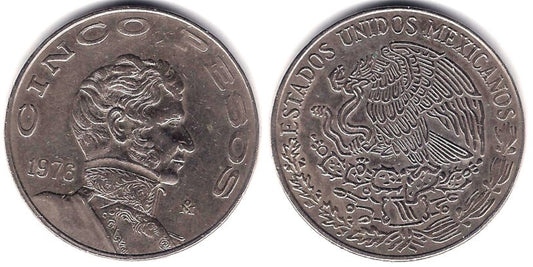 (472) Estados Unidos Mexicanos. 1976. 5 Pesos (MBC)