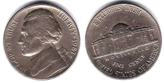 (A192) Estados Unidos de América. 1987(D). 5 Cents (MBC)