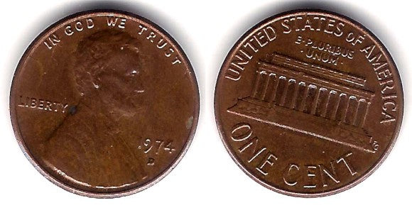 (201) Estados Unidos de América. 1974(D). 1 Cent (MBC)