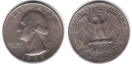 (A164a) Estados Unidos de América. 1988(P). Quarter Dollar (MBC)