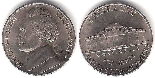 (A192) Estados Unidos de América. 2000(P). 5 Cents (SC)