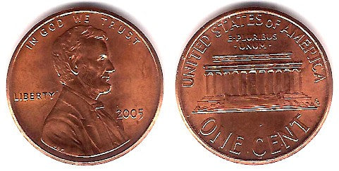 (201) Estados Unidos de América. 2005. 1 Cent (SC-)