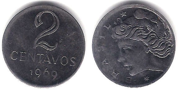 (576.2) Brasil. 1969. 2 Centavos (MBC)