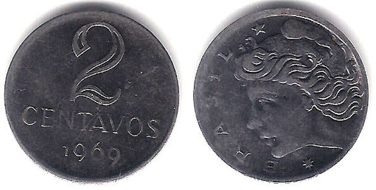 (576.2) Brasil. 1969. 2 Centavos (MBC)