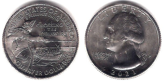 Estados Unidos de América. 2021(P). Quarter Dollar (SC) Crossing The Delaware