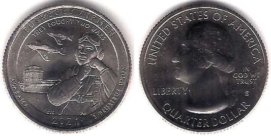 Estados Unidos de América. 2021(S). Quarter Dollar (SC) Tuskegee Airmen