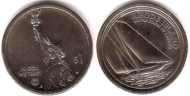 Estados Unidos de América. 2022(D). 1 Dollar (SC) Rhode Island